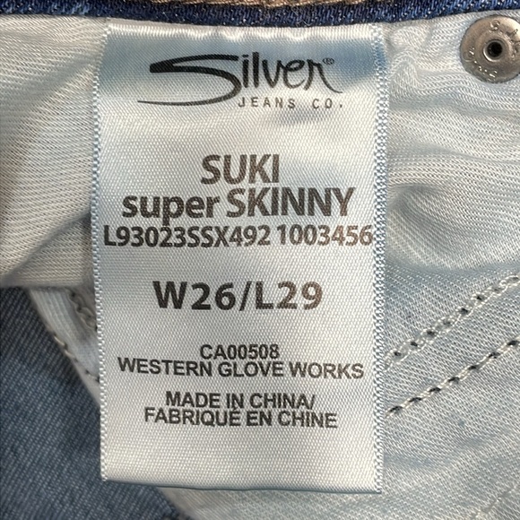 Silver Jeans Co Suki Super Skinny Denim Jeans 26 - Picture 12 of 16
